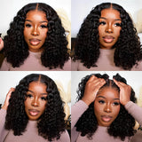 16 Inch Bob Lace Front Wigs Human Hair 13x6 Bob Wig Human Hair Glueless 210 Density HD Deep Wave Lace Front Wigs Human Hair Pre Plucked With Baby Hair Short Wigs For Black Women Curly Human Hair Wig
