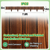 Rustic Pine Wood Landscape Edging - 7.8ft L x 8in H Garden Fence Border, Easy to Install Sturdy Wooden Planter Fencing for Yard Flower Bed Lawns Pathway Tree