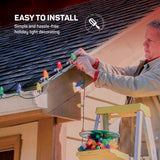 All-Purpose Holiday Light Clips [Set of 600] Christmas Light Clips, Outdoor Light Clips - Mount to Shingles & gutters - Works with Mini, C6, C7, C9, Rope, Icicle Lights - No Tools Required - USA Made