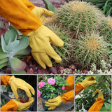 Gardening Gloves for Men&Women, [2026 Updated] Professional Rose Pruning Gloves Thorn Proof, Adjustable Cuff, Breathable Leather Cowhide Long Garden Gloves,Garden Gifts & Tools for Gardener,Yard Work