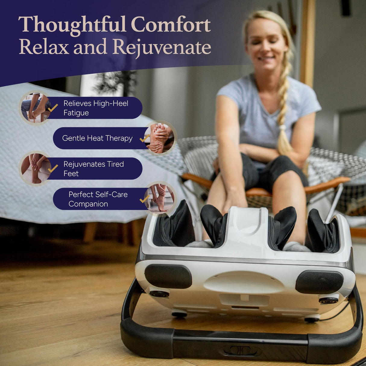 Cloud Massage Shiatsu Foot Massager with Heat, Deep Kneading Therapy for Pain Relief, Circulation, Post-Activity Relaxation – Valentine Gift for Plantar Fasciitis, Neuropathy, and Arthritis Relief