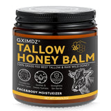Beef Tallow for Skin, Whipped Tallow and Honey Balm, Organic Grass-Fed Beef Tallow with Raw Honey & Beeswax Natural Moisturizer for Face & Body, Nourish and Soothe Sensitive, Dry Skin