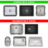 SunnyPoint 304 Stainless Steel Sink Protector Rack – Rust-Resistant Grid for Kitchen Sink Bottom, Scratch Prevention, Drainage Support, Fits Sinks 16.15" x 12.4", Center Drain Hole Required
