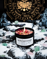 Crystal Soy Candles, Handmade Wishing Gifts, Wishing Law of Attraction, Moon Magic, Birthday Candle Gifts. (Manifestation)