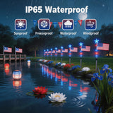 UMEUC 8 Pack Solar American Flag Lights Outdoor,American Flag Pathway Lights, Solar Flag Lights, Auto On/Off 8Modes IP65 Waterproof, 4th of July Decorations Outdoor for Yard Garden Memorial Day 250Th