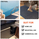 OrangeStar Anti-Fatigue 4-Pack Rubber Floor Mat, 24”x36” Restaurant Kitchen Commercial Drainage Mats, Non-Slip Door Mat w/Holes for Indoor Outdoor Bar Pool, Black