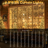 suddus Curtain Lights for Bedroom, 200 Led Hanging String Light Outdoor, Fairy Curtain Lights Indoor for Christmas, Dorm, Wall, Backdrop, Window, Wedding, Party, Birthday Decor, Warm White