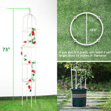 Garden Trellis for Climbing Plants, Rustproof Metal Pipe with Heavy Duty 6ft, Garden Outdoor Indoor Potted Plant Support（White）