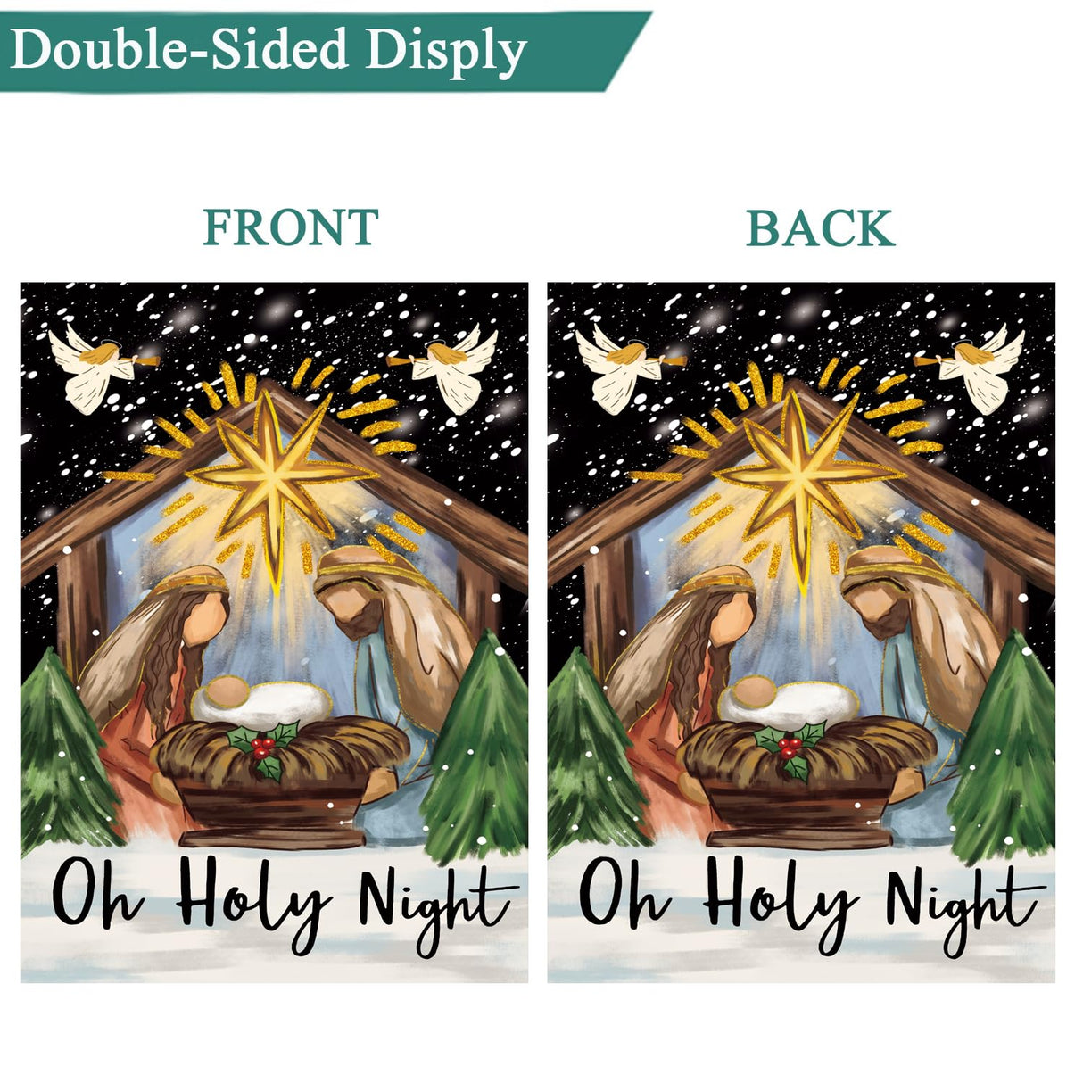 Christian Seasonal Garden Flags Set of 12 Double Sided 12 x 18 Inch Cross Yard Flags, Small Flags for Outside, Fall Winter Easter Christmas Outdoor Flags, Holiday Garden Flags for All Seasons ﻿