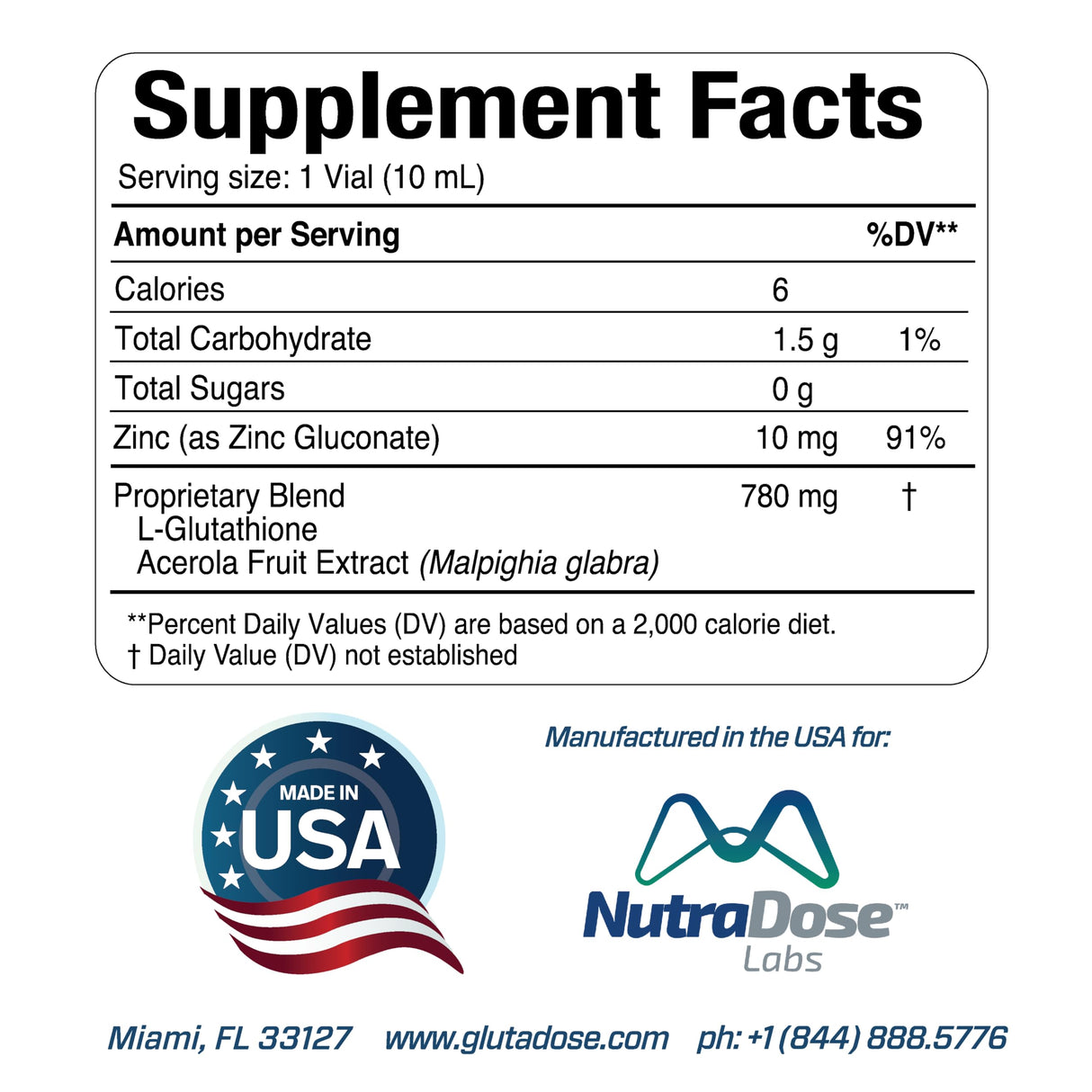 Liquid Glutathione Supplement, Lemon Berry Flavored Acerola Energy Booster w/Zinc, Daily Vitamins & Minerals, Zero Sugar Formulation, Everyday Auto-Immune Support for Adults, 0.34 fl oz, Pack of 30