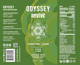 Odyssey Revive Sparkling Hydration Drink w/L Theanine, Lions Mane, Cordyceps and Electrolytes, Caffeine Free Natural Energy Drinks, Vegan, Non-GMO, Yuzu Lime Flavor, 12 Fl oz, 12 Pack