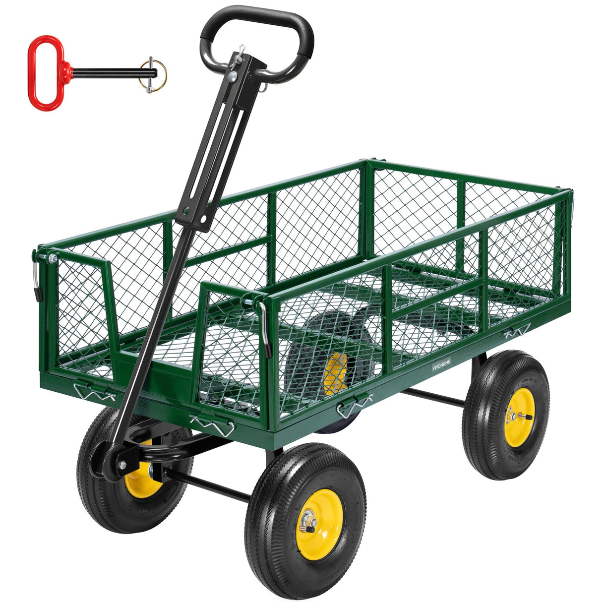VIVOHOME Steel Garden Cart Heavy Duty 900 LBS 4.5 Cu Ft Utility Wagon