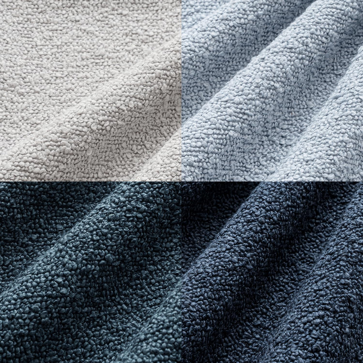 MIULEE Pack of 4 Decorative Textured Boucle Christmas Throw Pillow Covers 18x18 Inch Neutral Blue Accent Solid Pillow Cases Couch Cushion Covers for Modern Farmhouse Boho Bed Livingroom Home Decor