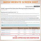 YQ YICHITA N95 Mask NIOSH Approved 25-Pack, Particulate Respirator N95 Face Masks Universal Fit - Individually Wrapped
