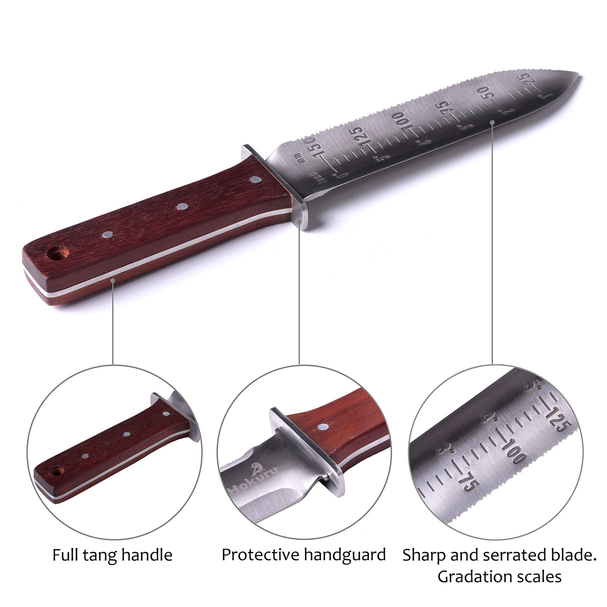 HOKURU Hori Hori Knife Gardening Tool