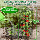 12-gauge Wire Pre-Bent Quick Setup Plant Protectors from Animals -14''H *13''Dia Chicken Wire Plant Cages to Keep Rabbits Deers Squirrels Out, Garden Bunny Barricades with Zip Ties Stakes, 10Pack