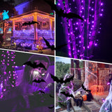 weillsnow 164FT 500 LED Purple Christmas Lights, 8 Modes Waterproof Plug in String Lights for Halloween Christmas Indoor Outdoor Yard Party Wedding Garden Home Decorations (Purple, 164FT)