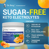 Dr. Berg Zero Sugar Hydration Keto Electrolyte Powder - Enhanced w/ 1000 mg of Potassium & Real Pink Himalayan Salt (NOT Table Salt) - Tangerine Flavor Hydration Drink Mix Supplement - 50 Servings