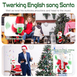 SdeNow Twerking Santa Claus,Booty Shaking Santa Dancing Santa Claus with Music Singing Animated Christmas Santa Toys for Kids- English Song