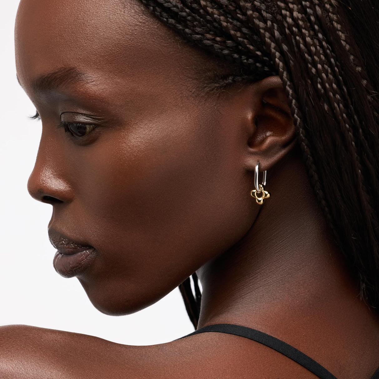Ana Luisa Huggie Hoop Earrings - Solitaire Pendant Charm Earring - Dainty Hoop Earrings in 14K Gold Plated & Silver Rhodium Plated - Hypoallergenic, Water-Resistant, and Tarnish-Free - Gifts for Women