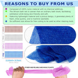African Net Sponge Exfoliating Body Scrubber - 4 Pieces Long Bath Sponge for Shower, Back Cleanser Smoother, Natural Exfoliation, Gentle for Sensitive Skin, Daily Use(Brown, Blue, Purple,Grey)