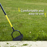 Byhagern Professional Edge Lawn Tool, Heavy Duty Steel Half Moon & Saw-Tooth Blade for Clean Borders, Long Handle Reduces Back Strain, Manual Edger Ideal for Garden Edges, Sidewalks, Flower Beds