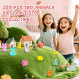 Rkyzhuang 320 Pcs Mini Resin Animals with Blind Bags, Glow in The Dark Tiny Resin Figures Mystery Bags, Miniature Animals for Classroom Rewards, Party Favors, Fairy Garden & Dollhouse Decor