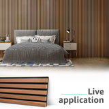 Art3d 6-Piece Wood Slat Acoustic Panels for Stylish Decor and Noise Reduction, 3D Textured Panel for Ceiling and Wall, Walnut