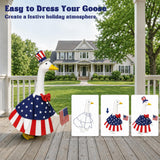Spoilu 4th of July Porch Goose Outfit for 23 Inch Lawn Statue