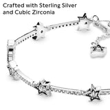 PANDORA Celestial Stars Bracelet - Gift for Her - Sterling Silver & Cubic Zirconia Bracelet for Women - With Gift Box - 7.9"