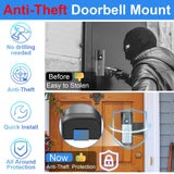 Anti-Theft Doorbell Mount Compatible with Ring Newest 2026 Battery Doorbell/Plus/Pro, No Drill Wireless Video Camera Doorbell Bracket with Rain Cover for Apartment Rental, Not for Security Door