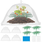 4 Sets Strawberry Plant Supports with Plant Protectors from Animals,Strawberry Growing Support Stakes with Mesh Plant Cover and Metal Garden Lawn Spikes Strawberry Planting Stand for Garden Vegetables