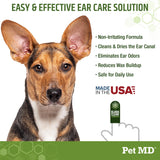 Pet MD Dog Ear Finger Wipes - with Eucalyptus & Aloe Vera for Dogs - 50 ct