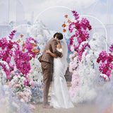 Fomcet Metal Arch Backdrop Stand White 7.2ft, 6.6ft, 6ft Wedding Arch Stand
