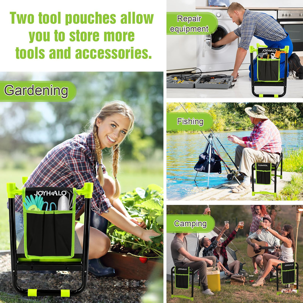 10.9in Wide Foldable Garden Kneeler and Seat, Heavy Duty with Thick Pad