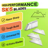 JETMORE Folding Utility Knife, 12 Pack Heavy Duty Box Cutter with Extra Blades, Paper Roll Cutter, Utility Knives, Paper Cutter, Razor Blade Knife, Razor Knife Utility for Cardboard, Carpet, Plastic