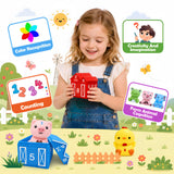 Advent Calendar 2026 Animals Toys for Toddler Baby 1-3 Christmas Finger Puppets 12 Box House and Animals Montessori Educational Preschool for Boys and Girls Gifts