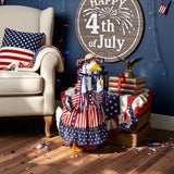 Sunnymove 4th of July Goose Outfit for 23'' Patriotic Porch Geese Costume for 250th Anniversary USA Outdoor Patio Lawn Decor (Red Blue White1)