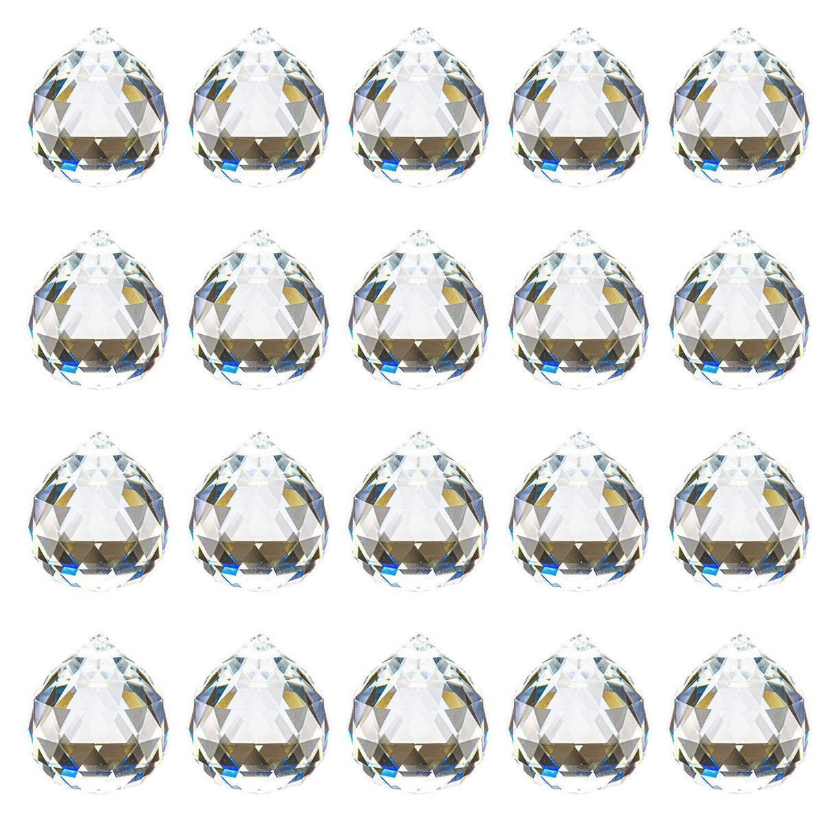 Yesland 20 Pack Upgraded Crystal Ball Prism 40mm / 1.57 Inch Decorative Ball - Suncatcher Rainbow Pendants Maker - Perfect for Chandelier Window & Wedding Decoration