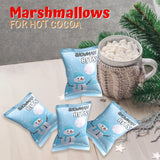 4E's Novelty 50 Packs "Snowman Bits" Mini Marshmallow Packets, Vanilla Flavored, 14 Marshmallows in Each Bag, Bulk Individually Wrapped Christmas Marshmallows For Hot Chocolate Bar Supplies Party Treats