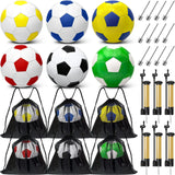 6 Pack Operation Deflated Christmas Soccer Ball with Pump for Child,Items Bulk Deals Soccer Balls,Classic Soccer Balls Size 5 with Mesh Sport Bag Pump Needle for Shoebox Gift Fillers Charity Donations