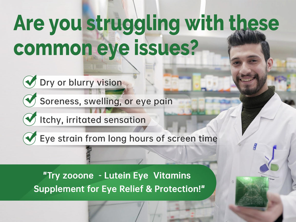 Zooone - Lutein Eye Vitamins Supplement for Macular Health and Dry Eye, Contains Lutein, Zinc, Vitamins C/E & Zeaxanthin to Support Eye Health, 90 Tablets (3)
