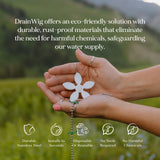 DrainWig Shower Drain Hair Catcher – Disposable Bathroom Hair Trap, Easy to Install in Shower Drain Cover, Helps Prevent Clogs – As Seen on Shark Tank – White Flower (12-Pack)