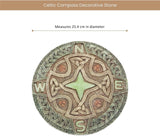 Bits and Pieces - Glow in the Dark Celtic Compass Garden Stone - Irish Garden Decor Yard Art Accent - 10" x 10" Round Durable Polyresin Stepping Pavers for Landscaping and Outdoor Pathways