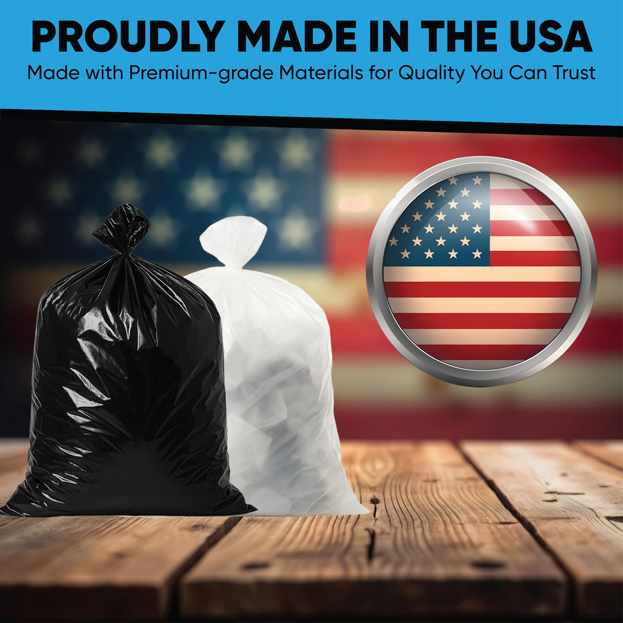 Contractor Garbage Bags 55 Gallon Heavy Duty | 50 Count | Construction Bags Heavy Duty with Ties | 55-60 Gallon Trash Bag for Contractors