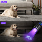 DARKDAWN UV Flashlight 395nm Black Light Mini USB Rechargeable Ultraviolet LED Blacklight Woods Lamp Powerful Fluorescent Portable Detector for Pet Urine Stains, Scorpions, Resin Curing