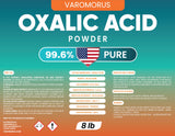 Varomorus Oxalic Acid 8 lbs - 99.6% Pure Fine Powder, Multi-Use Cleaner and Stain Remover for Wood, Metal, Rust, Wood Bleach, Hardwood Floor & Furniture Restorer, Pool - Industrial Cleaning Solution