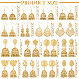 Nosiny 16 Pairs Jhumka Indian Earrings for Women Bell Dangle,Gold
