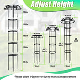 Quibbay Garden Trellis for Climbing Plants Outdoor, 65 Inch Mushroom Top Trellis for Climbing Plants, Plant Trellis Support for Potted Plants Climbing Vine Rose Clematis Vegetable Trellis, 2 Pack
