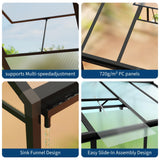 6x10 FT Greenhouse, Easy Assembly Aluminum Polycarbonate Greenhouses for Outdoors with Roof Vent, Large Aluminum Walk-in Greenhouse for Sunroom Patio, Backyard, Garden, Sliding Lockable Door, Black